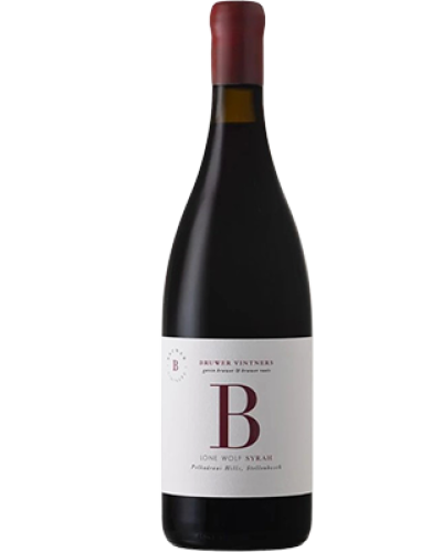 Bruwer Vintners Lone Wolf Syrah 2023 wine bottle shot
