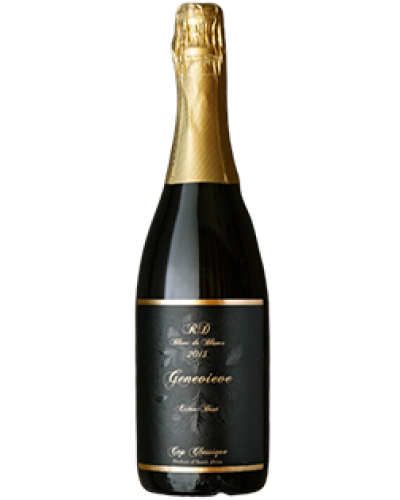 Genevieve Blanc de Blancs 'RD' Extra Brut Cap Classique 2013 wine bottle shot