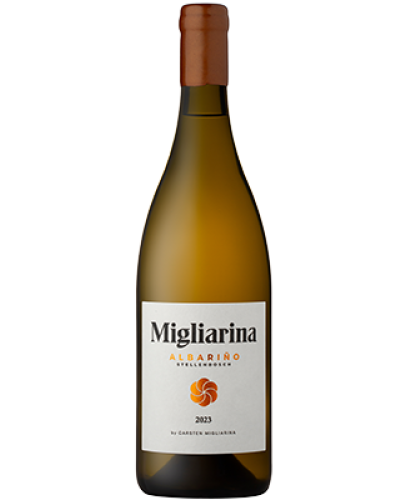 Migliarina Stellenbosch Albarino 2023 wine bottle shot