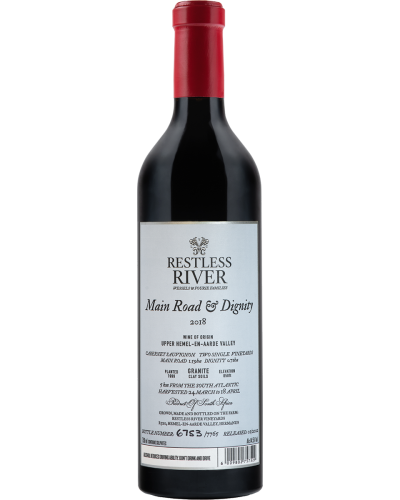 Restless River Main Road & Dignity Cabernet Sauvignon 2018 wine bottle shot