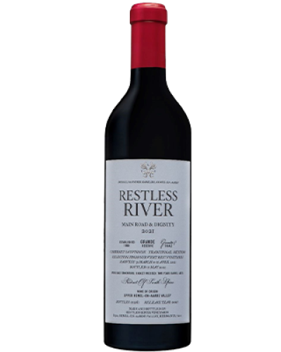 Restless River Main Road & Dignity Cabernet Sauvignon 2021 wine bottle shot